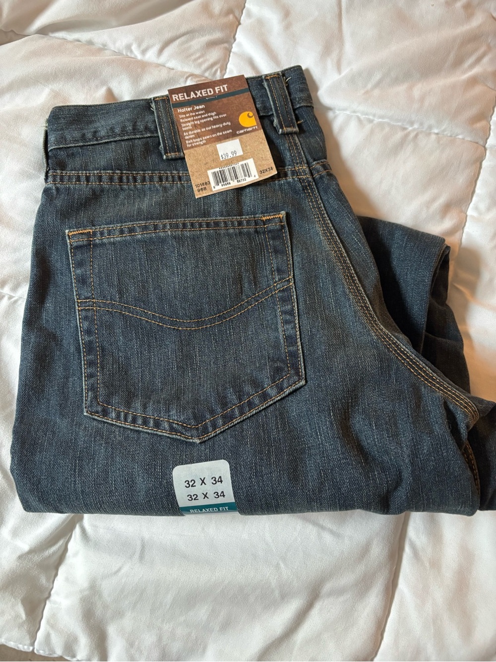 Carhartt Relaxed Fit Men's Jeans - Dark Wash Blue 32x34